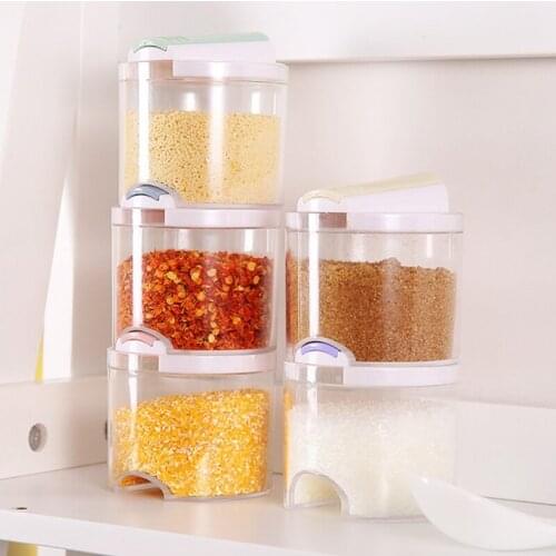 Kitchen Sugar Salt Pepper Spices Rack Seasoning Storage Box Organizer Bottle Pot for Condiment Spice Jar Container Set