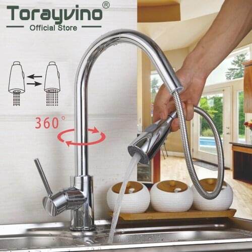 Kitchen Faucet Pull Out Pull Down Bathroom Faucet Chrome Polished Basin Faucet Hot And Cold Water Swivel Mixer Tap