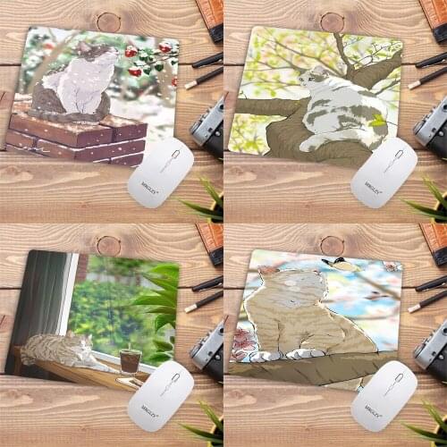Small Simple Male and Female Desktop Laptop Student Office Cute Cat Mouse Pad Kawaii Mousepad Mi Pad 5 Mini Mouse for Computer