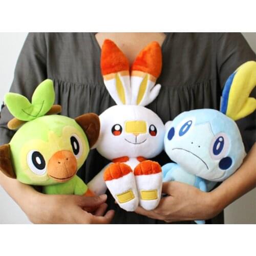 Cute Scorbunny Grookey Sobble Plush doll Elf Kawaii Sirfetch'd Stuffed toys Rabbit lizard monkey duck gifts for children Kid