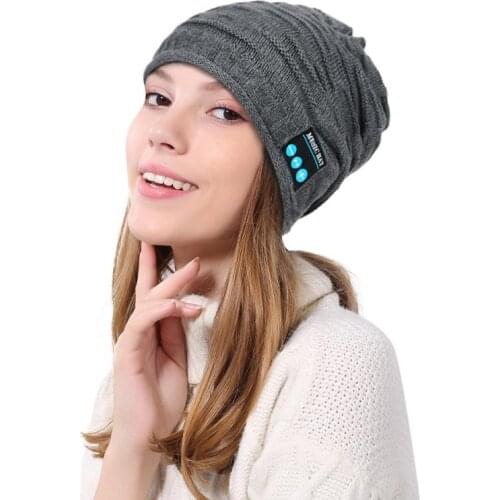 Fashion Bluetooth Wireless Warm Beanie Hat Handsfree Music Cap Headphone Headset Winter Ourdoor Sport Hiking Knitted Cap #ND