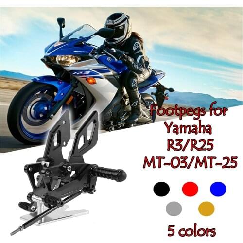 Motorcycle Adjustable Rearsets Rear Sets Foot Pegs Pedal Footrest For Yamaha YZF R25 R3 MT03 MT25 2018 2019 2020 MT-03 MT-25 17
