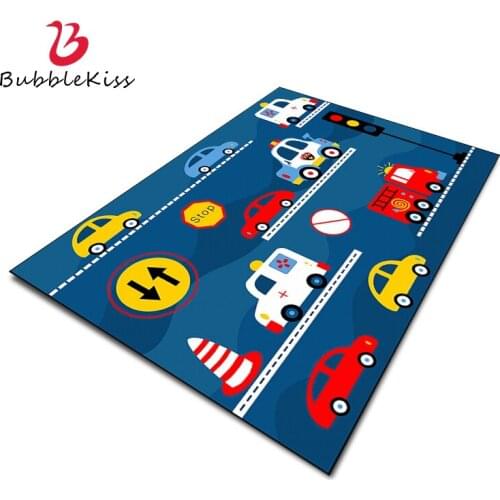 Bubble Kiss Area Rug For Living Room Children Creative Carpet Cartoon Car Pattern Decor Carpet Early Childhood Kids Crawling Mat