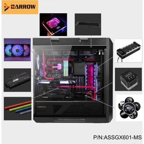 Barrow Water Cooling Kits ASSGX601-MS,Separated Hard Pipe DIY Water-cooled Package Program CPU/fittings for ASUS HELIOS Classis