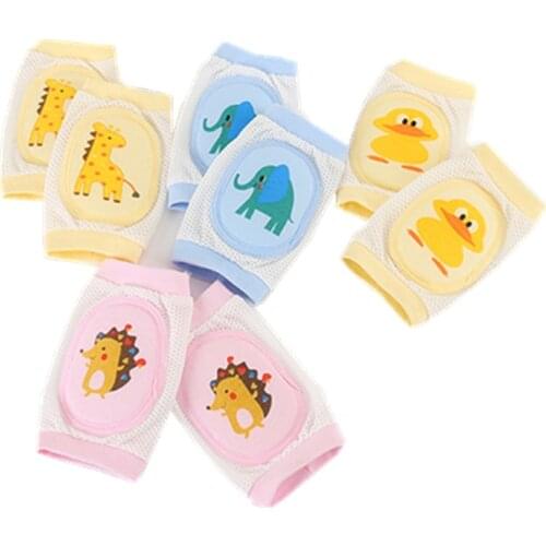 Childrens crawling knee pads protective cotton cute cartoon baby knee pads non-slip mesh pad crawling baby leggings 0-3Y