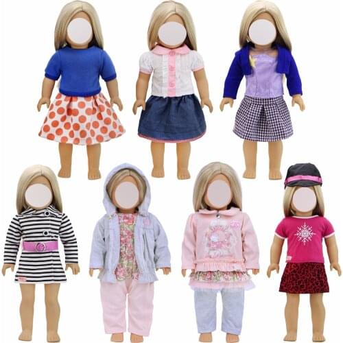 Handmade Mixed Style Outfit Daily Casual Wear Blouse Skirt Gloves Clothes For 18" Puppet Doll Accessories Dollhouse Toy