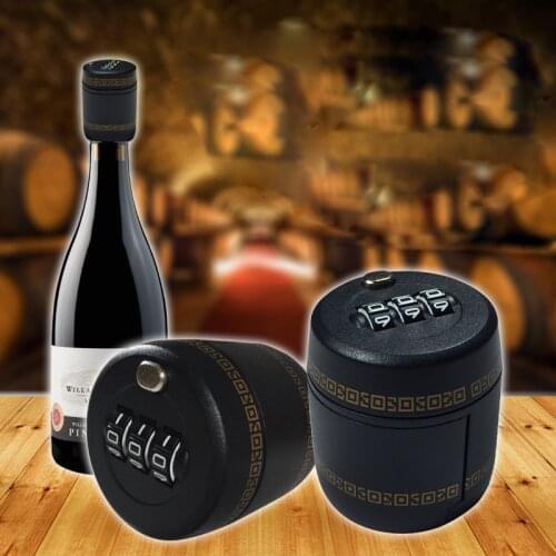 PQB Wine Bottle Password Lock 3 Digal Number Wines Bar Bottle Cap Lock Sealed Wine Stopper Vacuum Plug Device Preservation