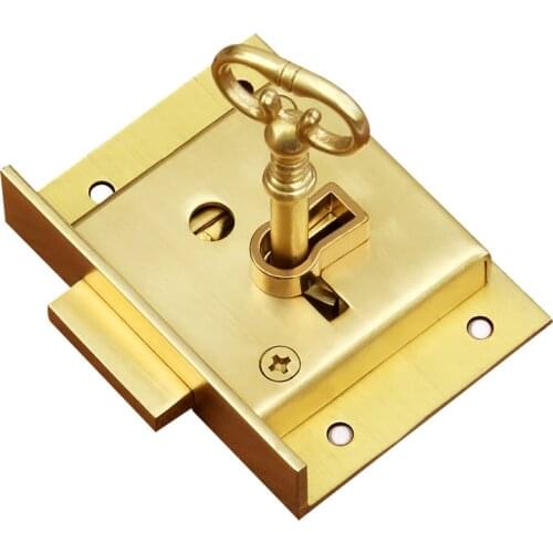 Retro European Antique Brass Drawer Cabinet Locks Cupboard File Cabinet Hidden Cabinet Door Locks Furniture Locks Brass Tone