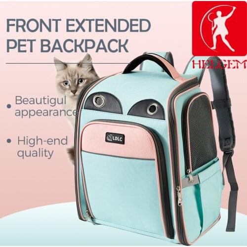 HELGEM Pet Cat Carrier Backpack Travel Cats Bagpack Outdoor Shoulder Bag Portable Packaging Carrying Pet Supplies