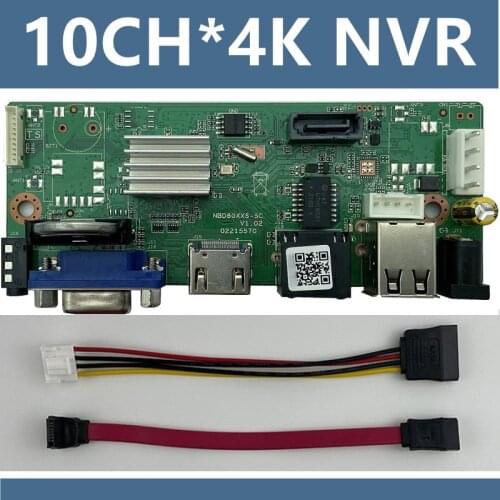 10CH*4K H265 NVR Network Digital Video Recorder 1 SATA Cable Max 8TB Motion Detection P2P ONVIF CMS XMEYE Mobile Security