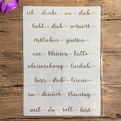 A4 English inspirational blessings wall stencil, scrapbook, embossing album, decorative, paper card template drawing stencils