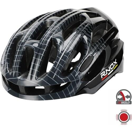 RNOX Ultralight Cycling Helmet Outdoor Motorcycle Bicycle Taillight Helmet Integrally-molded Helmet Mountain Road Bike Helmet
