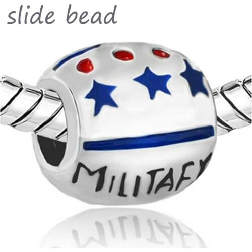 Slide beads New military wife charm beads. Suitable for Pandora bracelets and necklaces beads for jewelry making