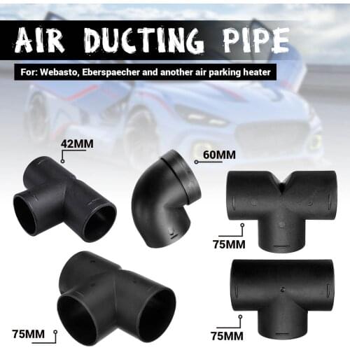 42/60/75mm Air Vent Outlet T L Piece Heater Ducting Exhaust Pipe Connector Diesel Air Parking Heater Accessories