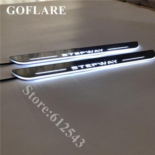Waterproof led door sill scuff plates covers for Dacia Logan Renault Logan Symbol 2013 -2020 illuminated sills guard accessories
