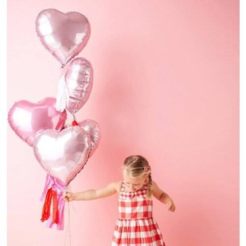 10pcs 18 Inch Rose gold Five-pointed Star Heart Foil Balloon Baby Shower Wedding Childrens Birthday Party Decor Kids Balloon