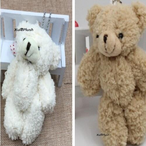 11CM Fluffy Bears Plush Stuffed TOY ; Key chain Gift Wedding Bouquet Plush TOY