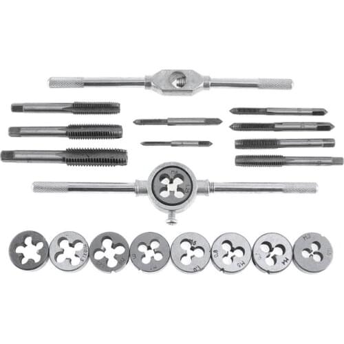 20pcs Tap and Die Cutter Alloy Steel Wrench Threaded Cutting Nut Bolt Screw Thread Metric with Twisted K0AA