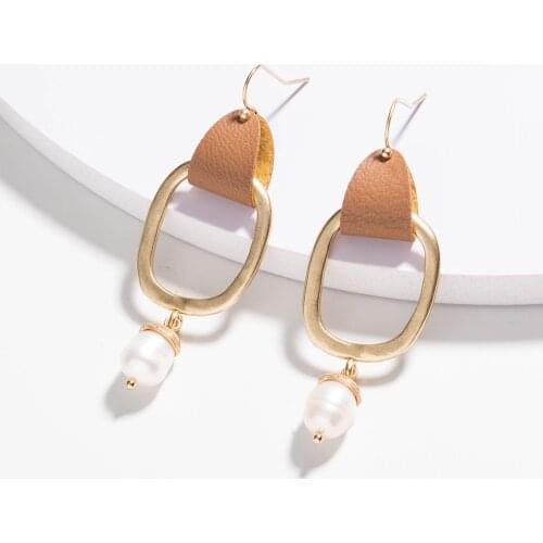 2020 Popular Geometric Square Pendant Earrings Womens Temperament Retro Long Earring Jewelry Accessories Leather Earrings