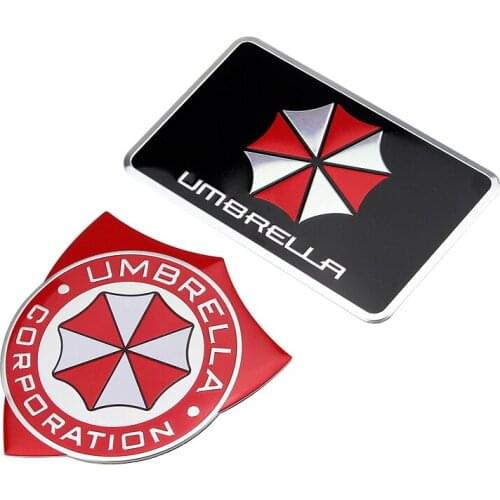 3D Aluminum Umbrella Corp Sticker For BMW AUDI Ford Jaguar Dodge Mercedes Chevrolet Toyota Fiat Window Side Rear Emblem Styling