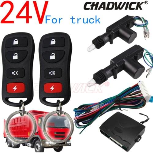 Keyless entry 24V remote central lock system actuators supporting 2 doors truck or trailer vehicle door Universal CHADWICK 8170