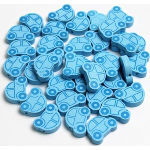 25pcs/Lot Natural Wooden Beads Lovely Car Styles Spacer Beading Wood Beads For Jewelry Baby DIY Crafts Kids Toys Making