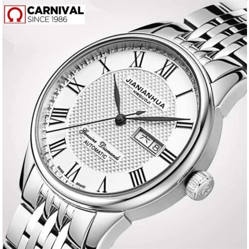 Carnival Brand Military Watch Fashion Luxury Waterproof Dress Automatic Mechanical Wristwatches For Men Clock Relogio Masculino