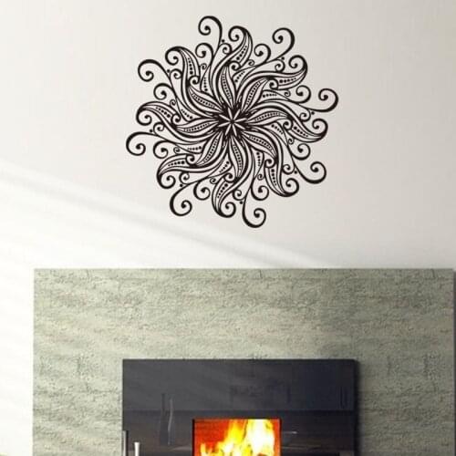 Flower Pattern Mandala Wall Stickers Home Decor Vinyl Art Indian Mandala Wall Decals Removable Living Room Decoration