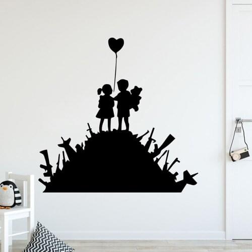 Cute Boy and Girl Decorative Sticker Waterproof Home Decor Bedroom Decor Boys Girls Removable Mural