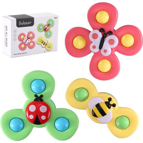 Baby Rattles for Kids Shower Bath Bathroom Grasping Gyro Animal Sucker Spinner Montessori Touch Sensory Toys