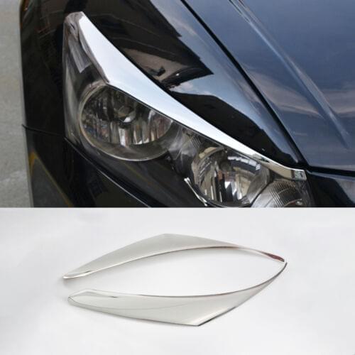 FOR Honda Accord 8th 2008-2012 ABS chrome front headlight eyebrow strip trim 2pcs