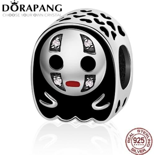 DORAPANG 2018 NEW 100% 925 Sterling Silver Charm Self Design Creative Black Face Bead Fits Original Bracelets DIY Jewelry Gift