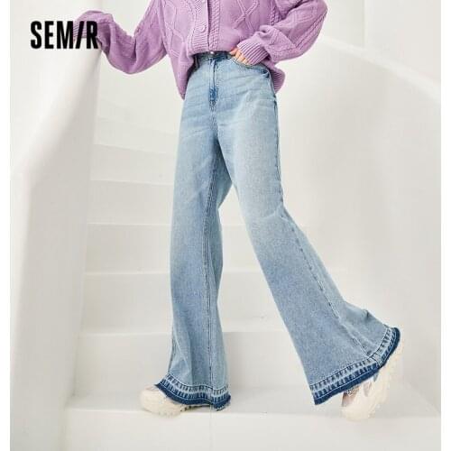 SEMIR Jeans Women Wide Leg Pants Spring Autumn 2021 New WomenS Demin Pants Loose Retro High Waist Slim Flared Pants