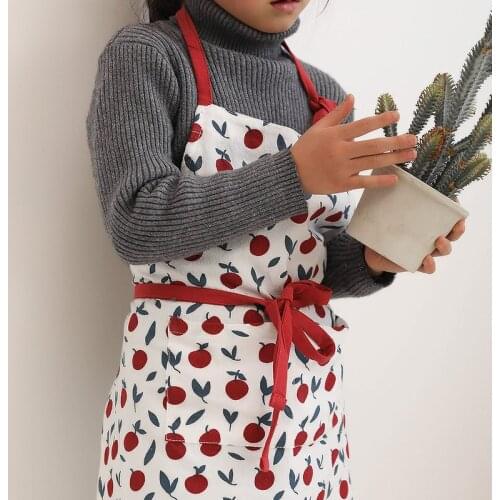 90cm-120cm 110cm-140cm Children Front Pocket Bib Apron Kid Boys Girls Apron Kitchen Child Craft Baking Clean Aprons