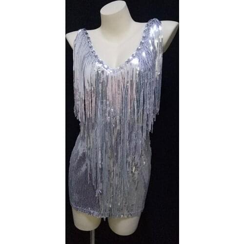 Sparkly Birthday Outfits For Women Stage Dress Gogo Dancer Costume Dancer Outfit Sexy DJ DS Clubwear Drag Queen Costumes JL2449