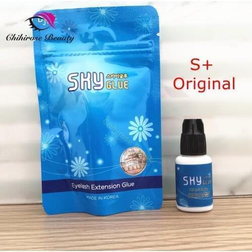 Korea Sky Glue S+ for eyelash extensions fast drying 1-2s long last time 6-7 weeks Eyelash Adhesive 5ml Black Cap