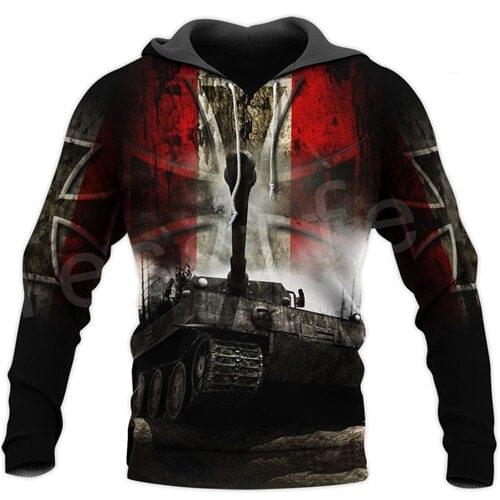 Tessffel Hot Games World of Tanks Animal Tiger Tank Funny Autumn Sweater Pullover Tracksuit 3DPrint Mens Hoodies Men/Women A-1