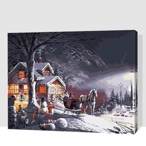 MaHuaf-A1800 Romantic christmas gift DIY Painting By Number Acrylic Picture Wall Art Hand Painted christmas decorations for home