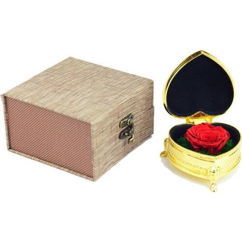 Heart-shaped Metal Jewelry Box with Rose Flower Decoration Jewelry Storage Case, Gift Choice for Mothers Day Valentines Day