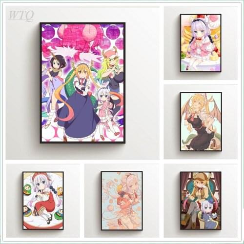 Miss Kobayashis Dragon Maid Anime Posters Canvas Painting Photos for Childrens Room Wall Decor Wall Art Picture Home Decor