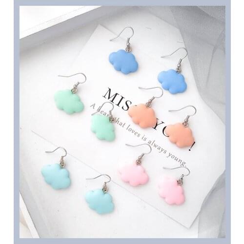 Fashion Resin multicolor simple cloud earrings women girl drop dangle cloud earring diy ear jewelry ornament handmade jewellery