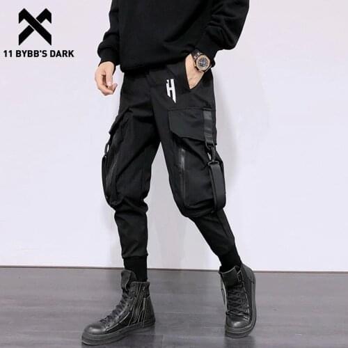 11 BYBBS DARK Hip Hop Cargo Pants Men 2021 Functional Loose Jogger Men Trousers Loose Streetwear Techwear Zipper Pockets Pants