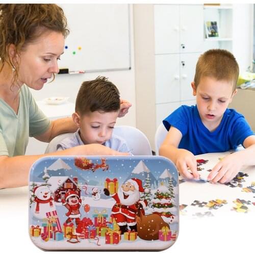 DIY Assembly Puzzles Toy Set Christmas Home Ornaments Handcraft Children Early Learning Supplies for New Year Gift