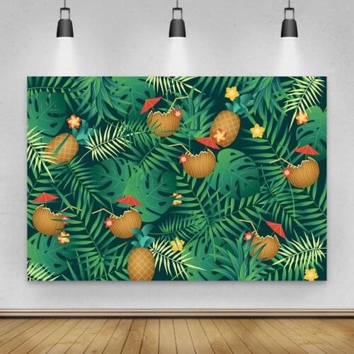 Nordic Ins Style Tropical Rainforest Scene Cake Backdrops Photo Background Decorations for Birthday Party Photography Photocall