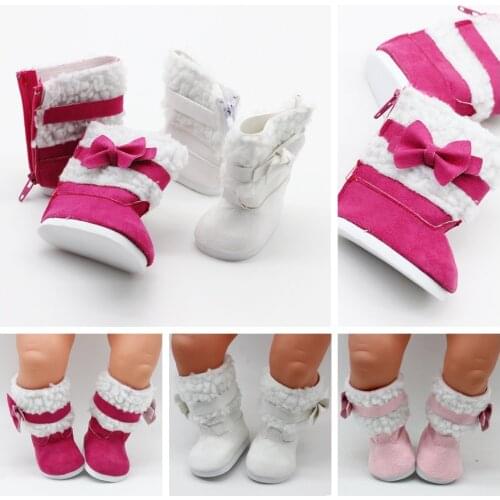 New Doll Shoes Snow Boots For 18 Inch Doll Mini Girl Toy Shoes Accessory Baby Doll Winter Chirstmas Shoes 7cm For 1/3 BJD