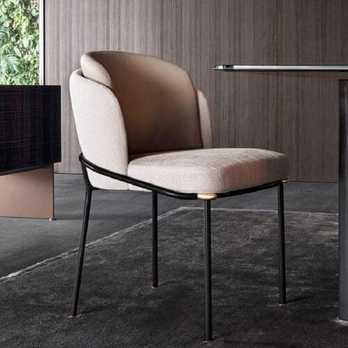 Nordic Dining Chair Modern Simple Coffee Restaurant Household Soft Carbon Steel Table Chair