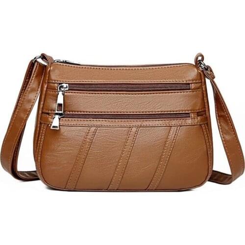 Casual Multiple Pockets Leather Purses and Handbags Large Capacity Shoulder Cross Body Bags for Women 2020 Waterproof Designer