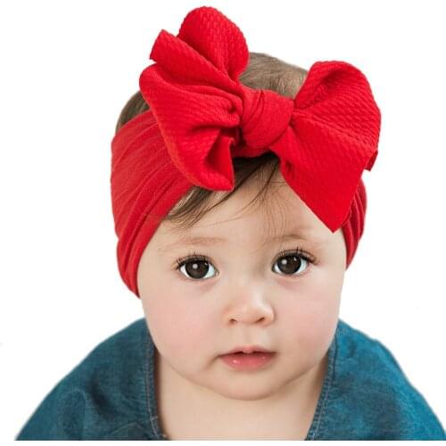 Yundfly New Soft Stretch Baby Headband Newborn Bow Knot Nylon Headwraps Infant Girls Headwear Kids Photo Props
