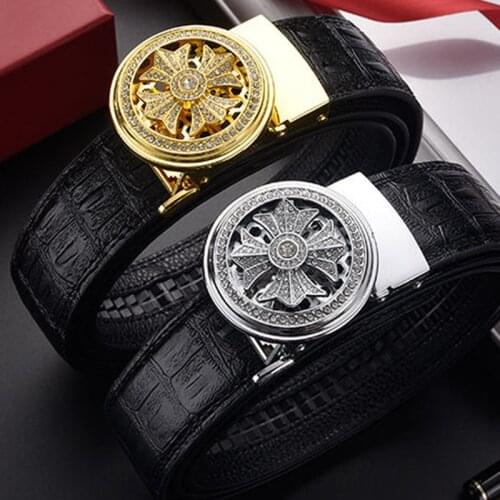 Mens Business Style Belt Black PU Leather Belt Male Waistband Automatic Buckle Belts Men Top Quality Girdle Belts Jeans