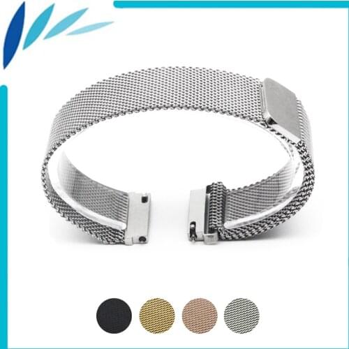 Stainless Steel Watch Band 16mm 18mm 20mm 22mm 23mm for Omega Magnetic Clasp Strap Quick Release Loop Belt Bracelet Black Silver